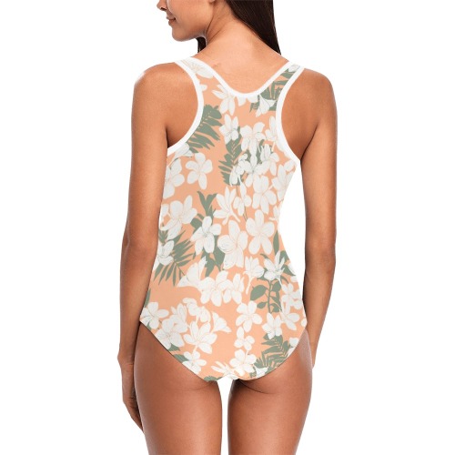 Tropical flowering PG1 Vest One Piece Swimsuit (Model S04)