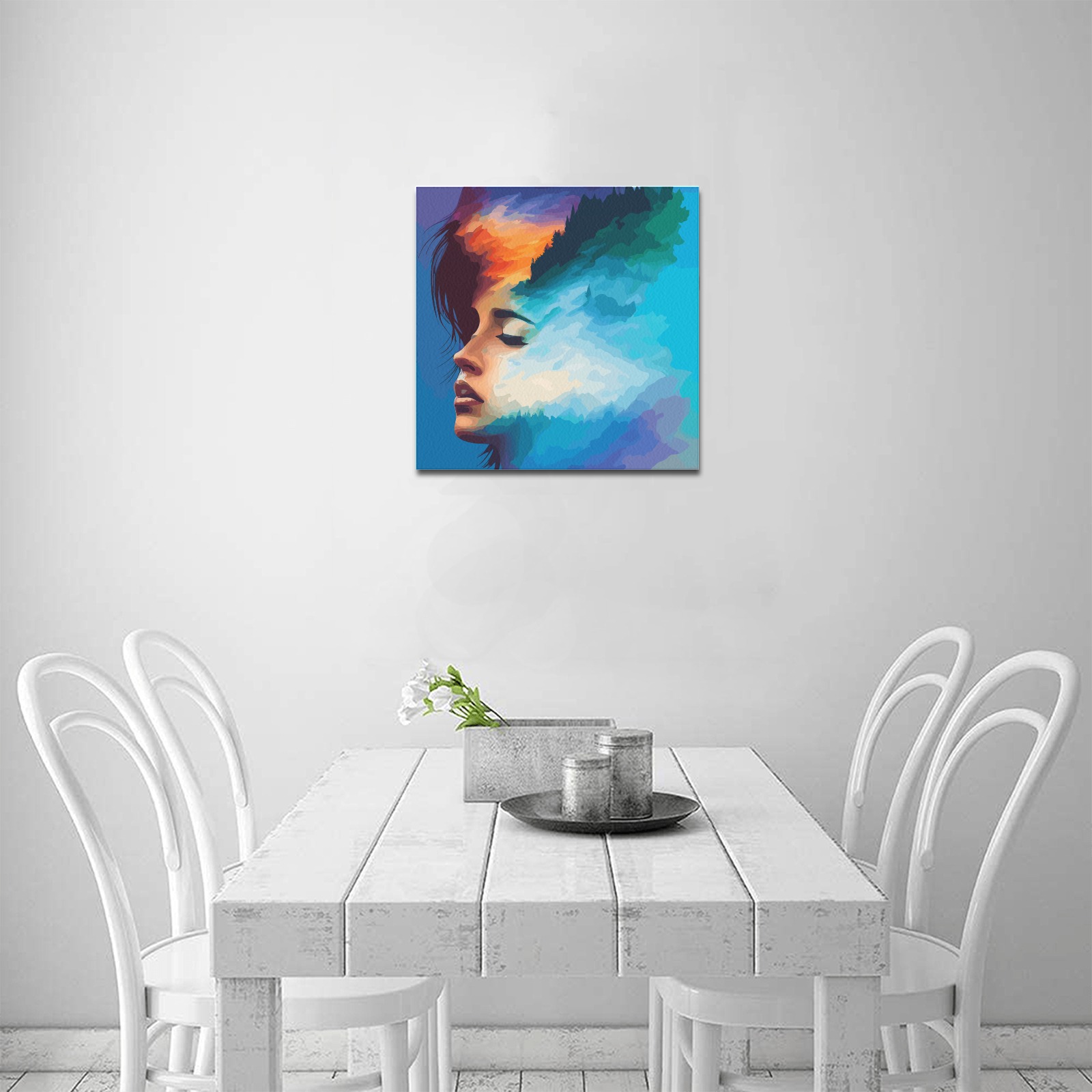 Angel Dream Young Woman Girl Nature Art Upgraded Canvas Print 16"x16"