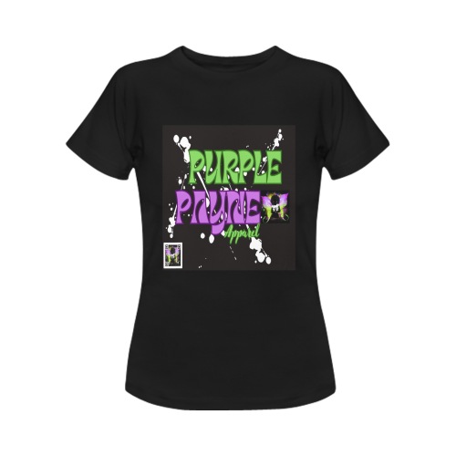 Purple Payne Apparel Black TShirt Women's T-Shirt in USA Size (Front Printing Only)