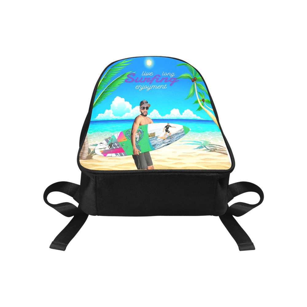 Live Life Surfing Enjoyment Collectable Fly Fabric School Backpack (Model 1682) (Medium)