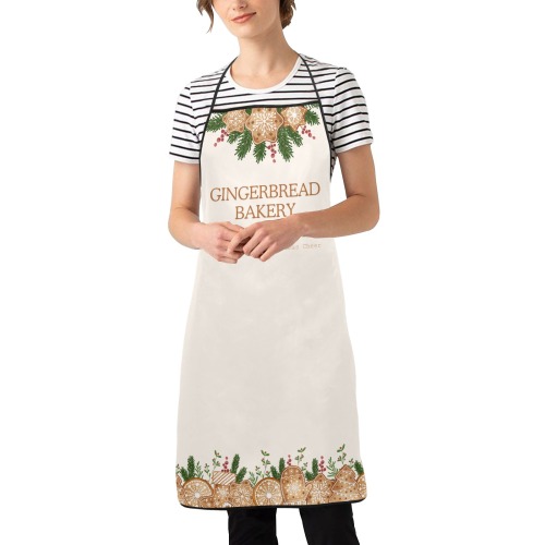 Christmas Gingerbread Bakery Women's Overlock Apron