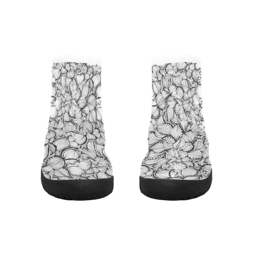 Pussy Willow Pods - small pattern Women's Cotton-Padded Shoes (Model 19291)