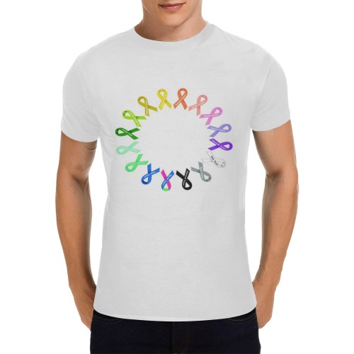 cancer ribbons Men's T-Shirt in USA Size (Front Printing Only)