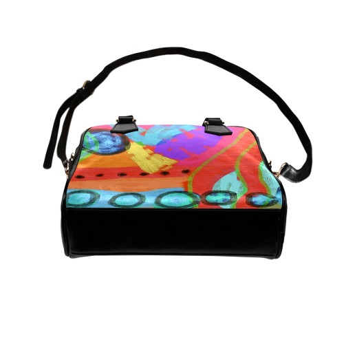 Funky Abstract Art Satchel Purse Shoulder Handbag (Model 1634)