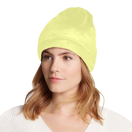 color canary yellow All Over Print Beanie for Adults