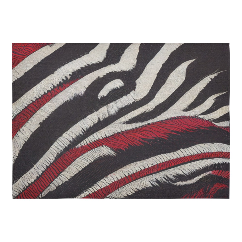 zebra print 3 Cotton Linen Tablecloth 60"x 84"