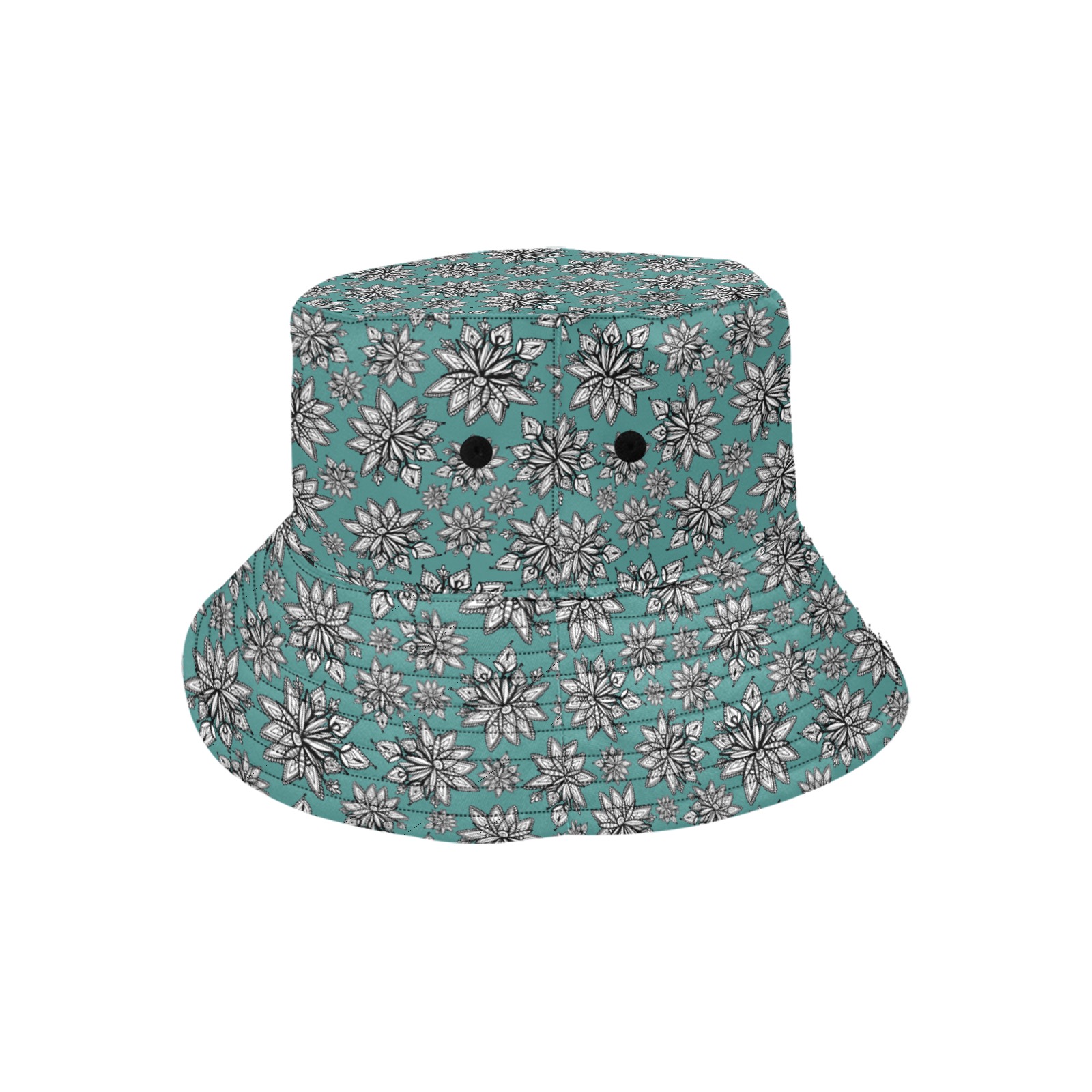 Creekside Floret - teal Unisex Summer Bucket Hat