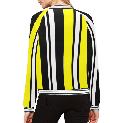 by stripes All Over Print Bomber Jacket for Women (Model H21)