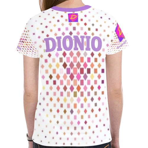 DIONIO Clothing - Ladies' Multi-Color Diamond Square T-Shirt New All Over Print T-shirt for Women (Model T45)