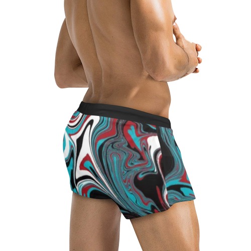 Dark Wave of Colors Men's Swim Trunks with Zipper Pocket (Model L71)