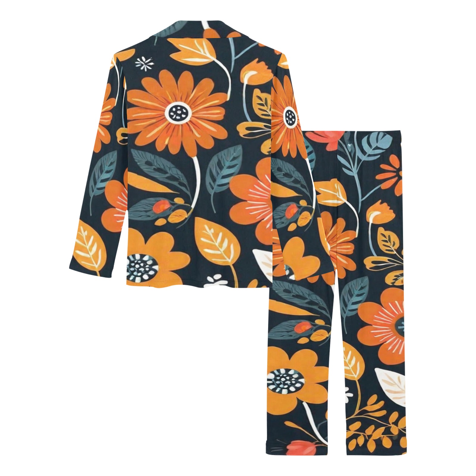 Bohemian Flowers 4 Women's Long Pajama Set