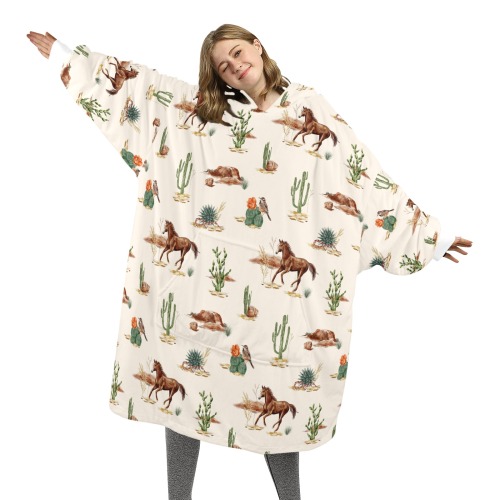 Adult WildWest Pattern 3 Blkt Hoodie