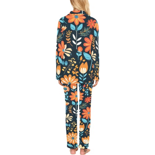 Bohemian Flowers 2 Women's Long Pajama Set