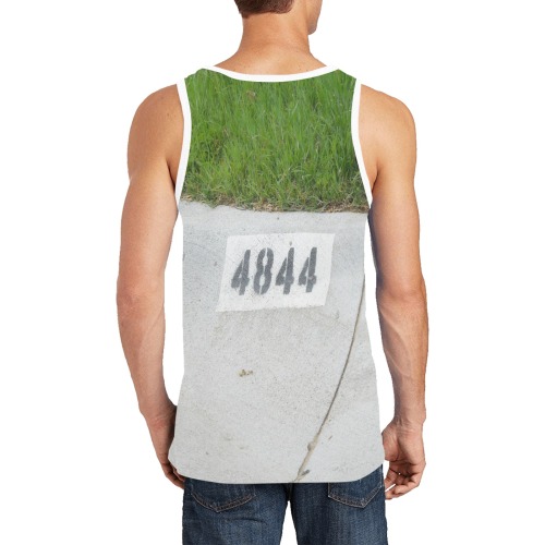 Street Number 4844 with White Collar Men's All Over Print Tank Top (Model T57)