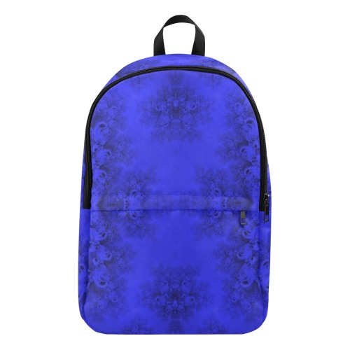 Midnight Blue Gardens Frost Fractal Fabric Backpack for Adult (Model 1659)