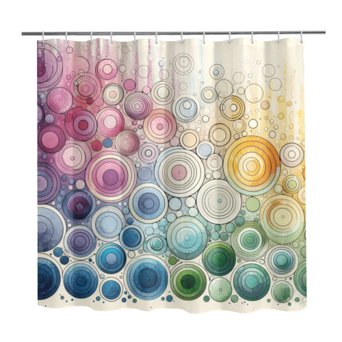 Circle Suds Colorful Shower Curtain