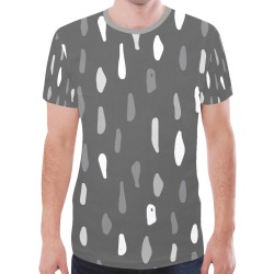 Brushstrokes on Gray New All Over Print T-shirt for Men (Model T45)