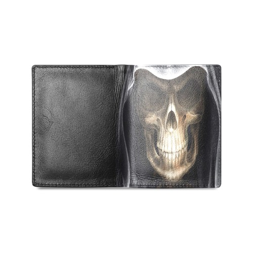 Men's Greamreaper Skull Leather Wallet Men's Leather Wallet (Model 1612)