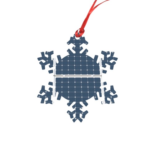 Solar Technology Power Panel Image Photovoltaic Snowflake Shape Ornament