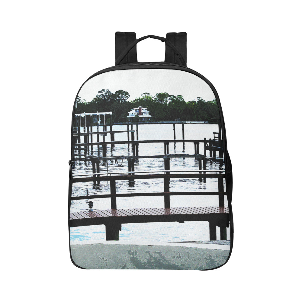 Docks On The River 7580 Popular Fabric Backpack (Model 1683)