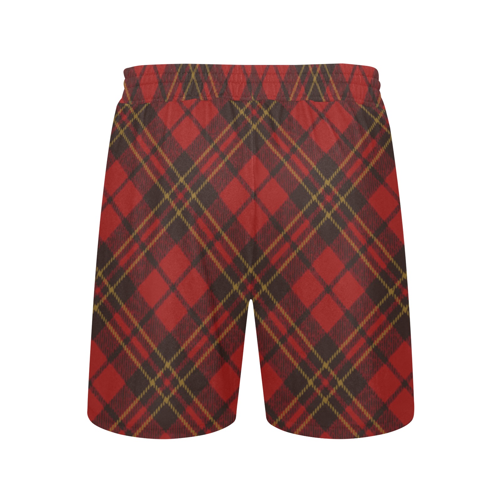 Red tartan plaid winter Christmas pattern holidays Men's Mid-Length Casual Shorts (Model L50)