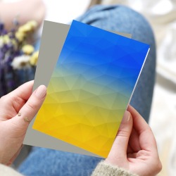 Ukraine yellow blue geometric mesh pattern Greeting Card 8"x6"