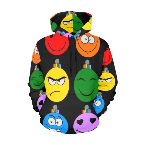Funny Christmas Balls by Nico Bielow All Over Print Hoodie for Men (USA Size) (Model H13)