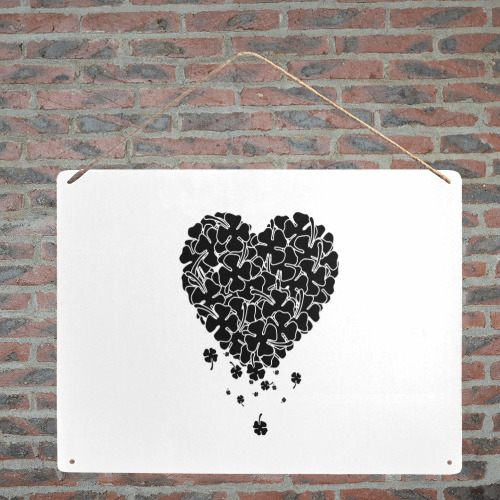 Black Clover Heart Metal Tin Sign 12"x8"