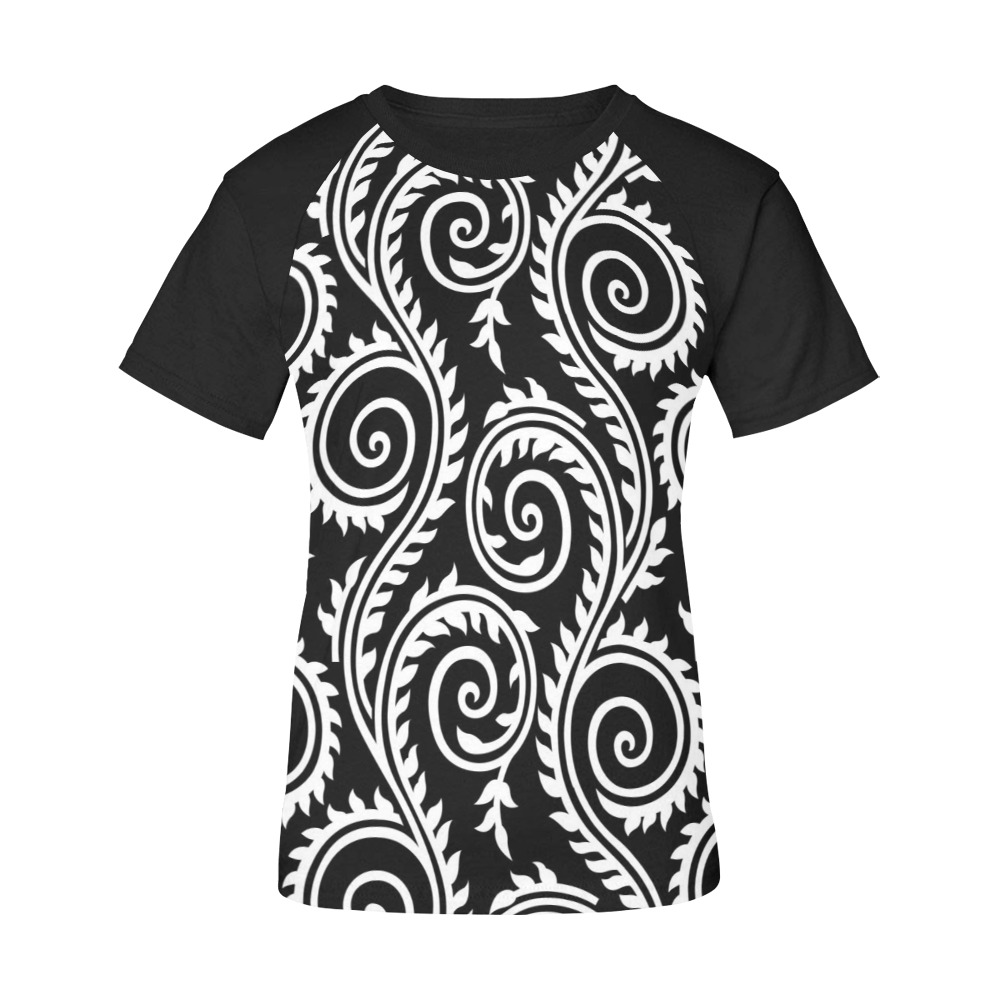 ELEGANCIA FLORAL Women's Raglan T-Shirt/Front Printing (Model T62)