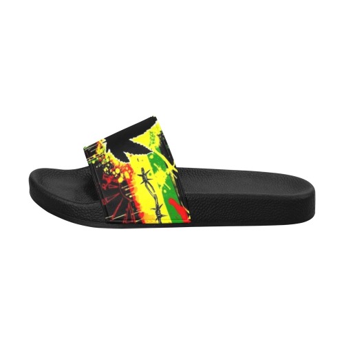 Marijuana Leaf Women's Slide Sandals (Model 057)