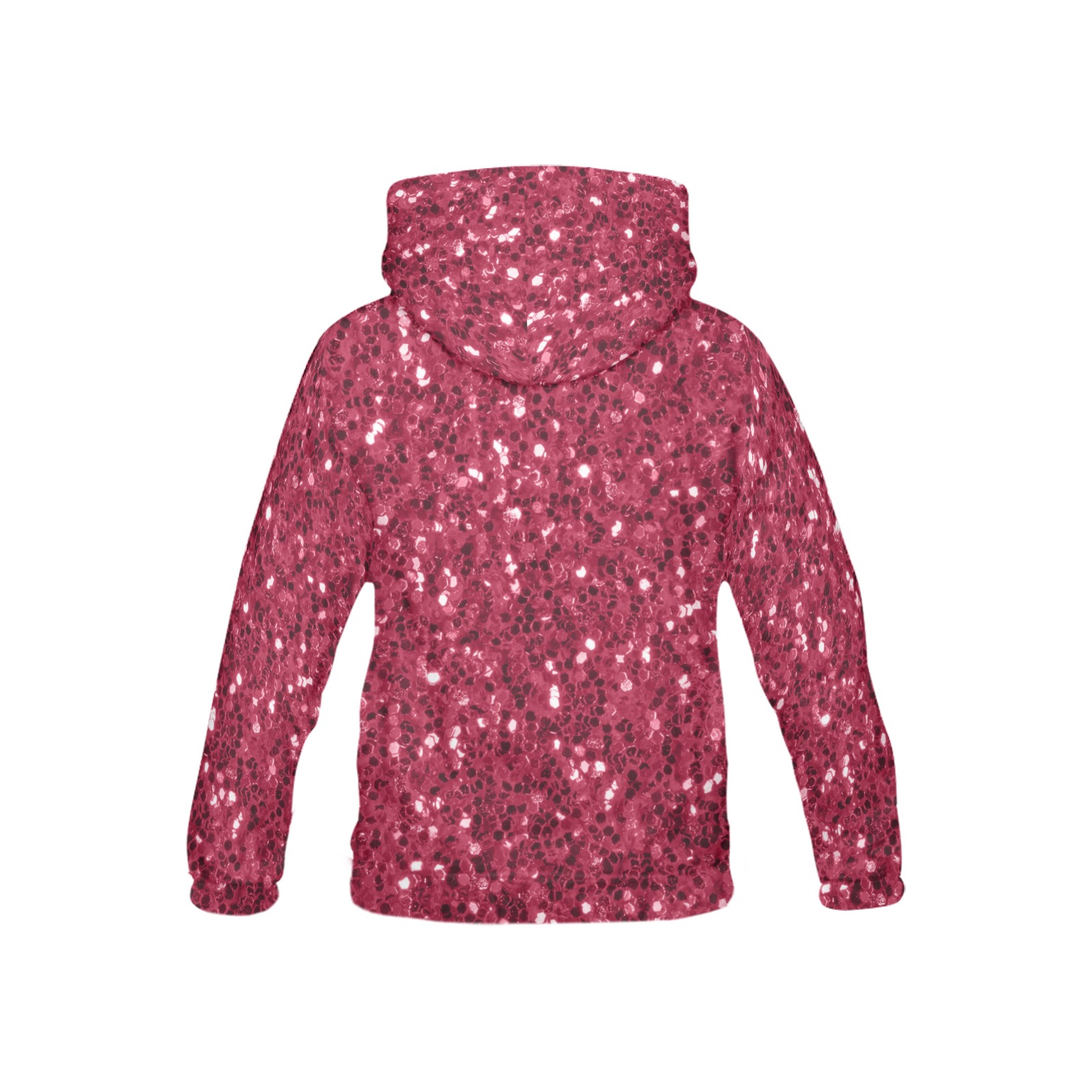 Magenta dark pink red faux sparkles glitter All Over Print Hoodie for Kid (USA Size) (Model H13)