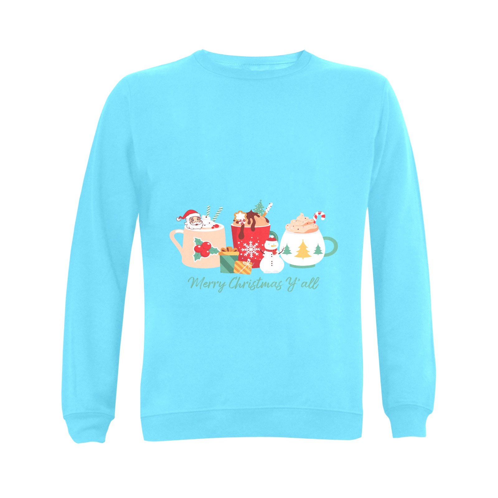 Merry Christmas Y'all (LB) Gildan Crewneck Sweatshirt(NEW) (Model H01)