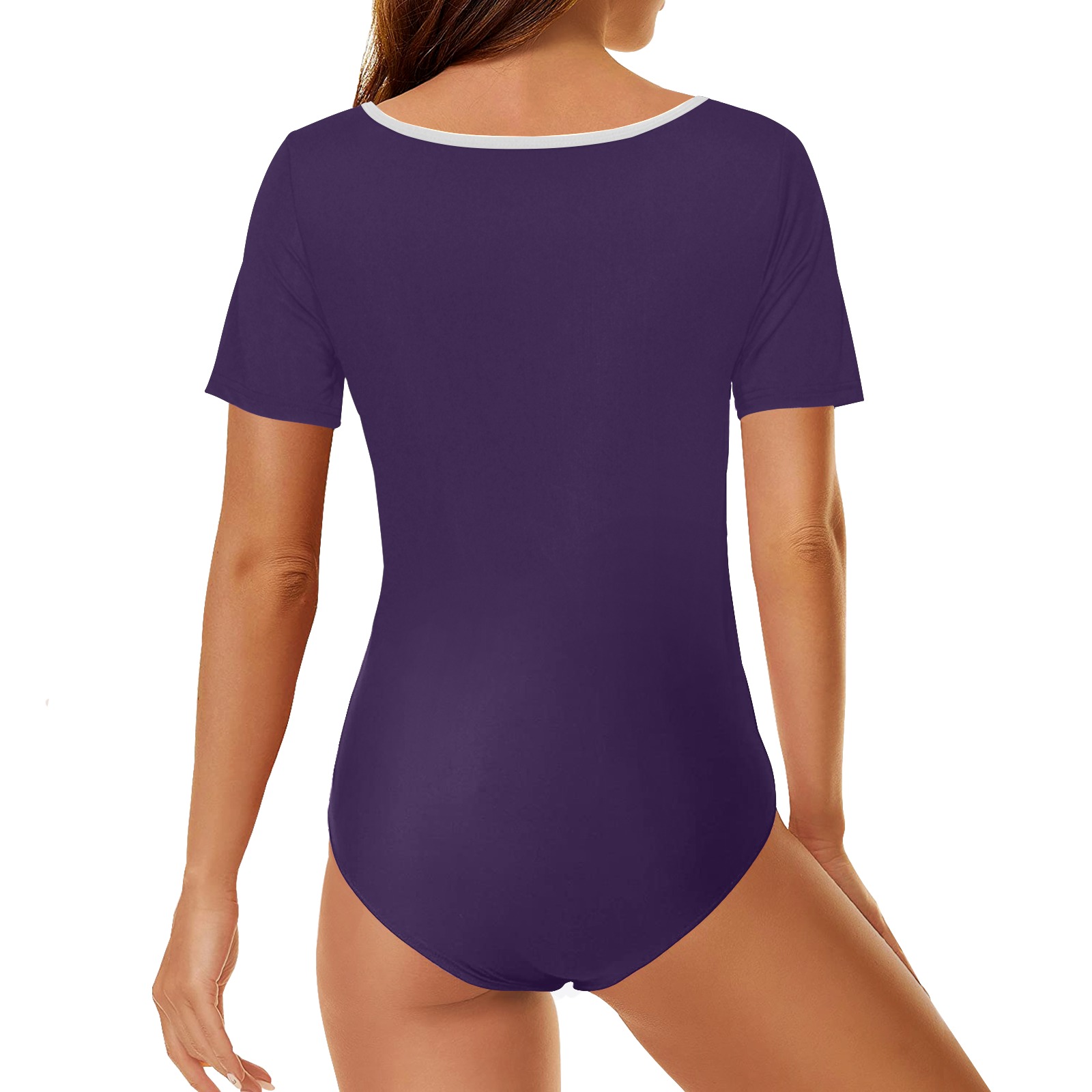 color Russian violet Women's Short Sleeve Bodysuit
