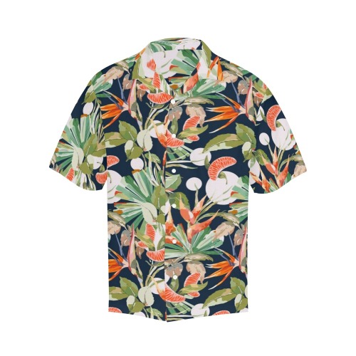 Dark modern paint tropical paradise Hawaiian Shirt (Model T58)