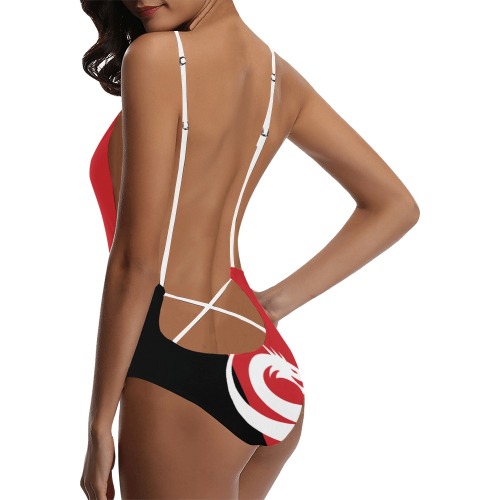 Petty Logo sexy swimsuit Sexy Lacing Backless One-Piece Swimsuit (Model S10)