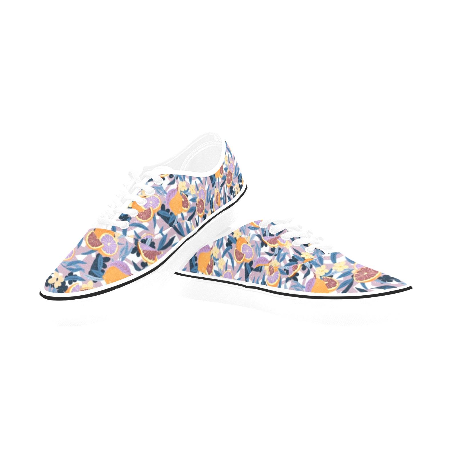 Fruit flowers and shapes 32DPMF Classic Women's Canvas Low Top Shoes (Model E001-4)