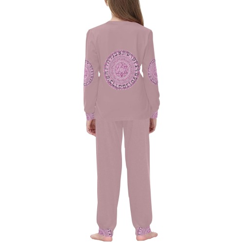 old pink Kids' All Over Print Pajama Set