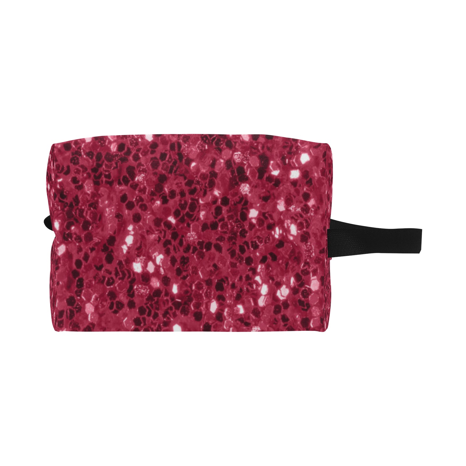 Magenta dark pink red faux sparkles glitter Wash Bag (Model 1721)