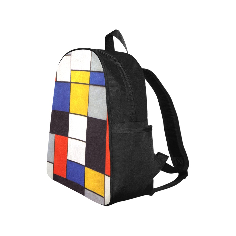 Composition A by Piet Mondrian Multi-Pocket Fabric Backpack (Model 1684)
