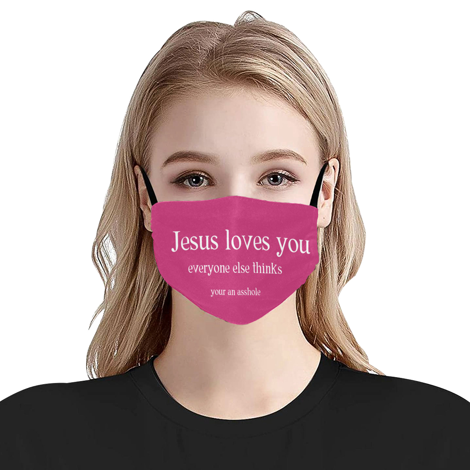 Jesus loves you Flat Mouth Mask with Drawstring