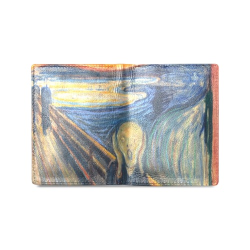 Edvard Munch-The scream Men's Leather Wallet (Model 1612)