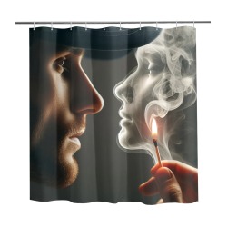 Man's love in smoke - Caucasian Shower Curtain 69"x70"