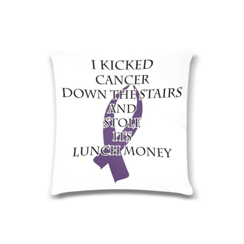 Cancer Bully (Purple Ribbon) Custom Zippered Pillow Case 16"x16"(Twin Sides)