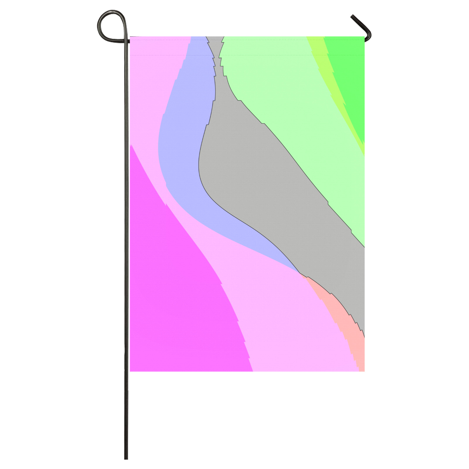 Abstract 703 - Retro Groovy Pink And Green Garden Flag 28''x40'' (Two Sides Printing)