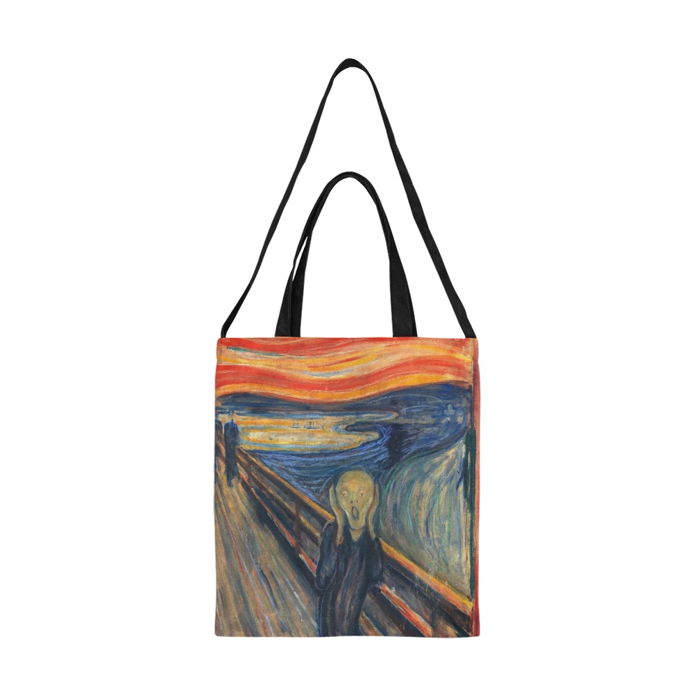 Edvard Munch-The scream All Over Print Canvas Tote Bag/Medium (Model 1698)