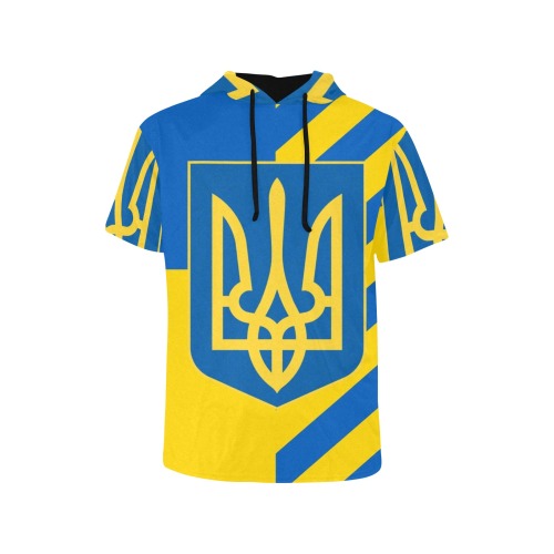 UKRAINE All Over Print Short Sleeve Hoodie for Men (Model H32)