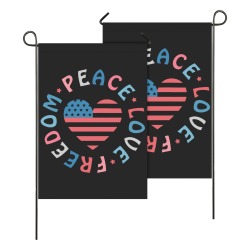 Retro Peace Love Freedom Garden Flag 28''x40'' (Two Sides Printing)