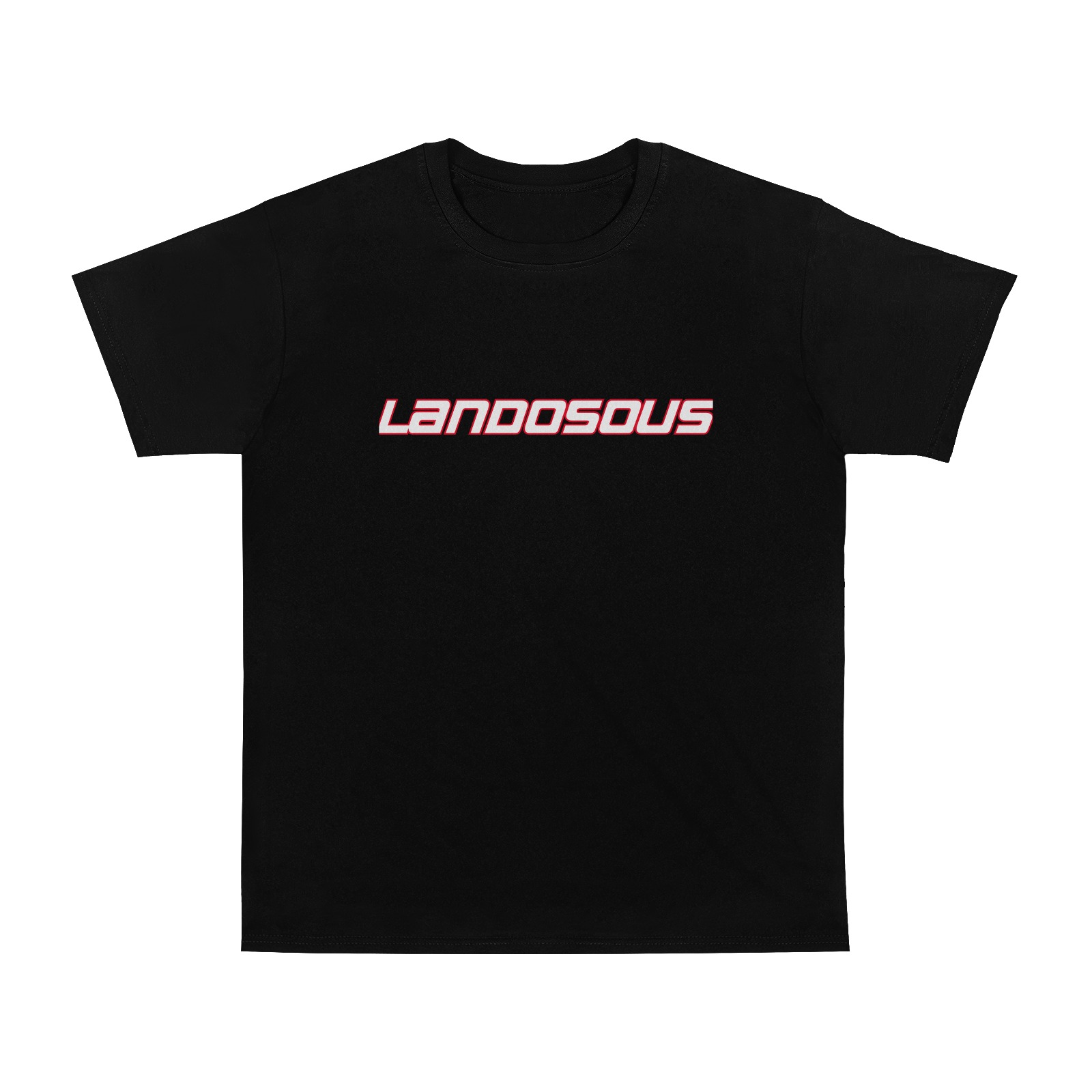 Landosous World Black Men's T-Shirt in USA Size (Two Sides Printing)