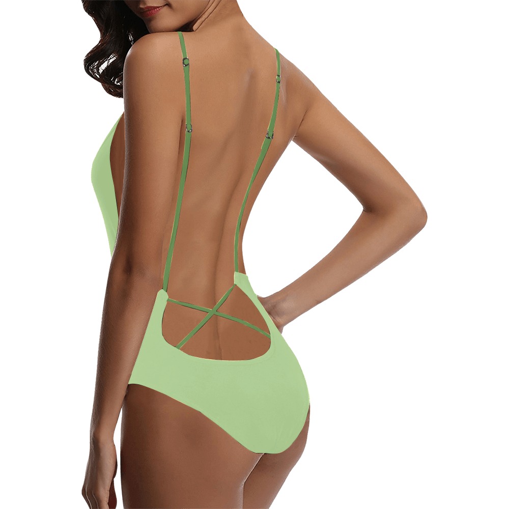 Bathing Suite Sexy Lacing Backless One-Piece Swimsuit (Model S10)