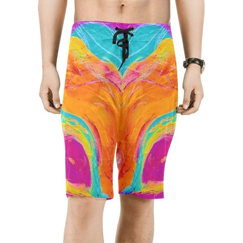Pink Fish Collection Men's All Over Print Board Shorts (Model L16)